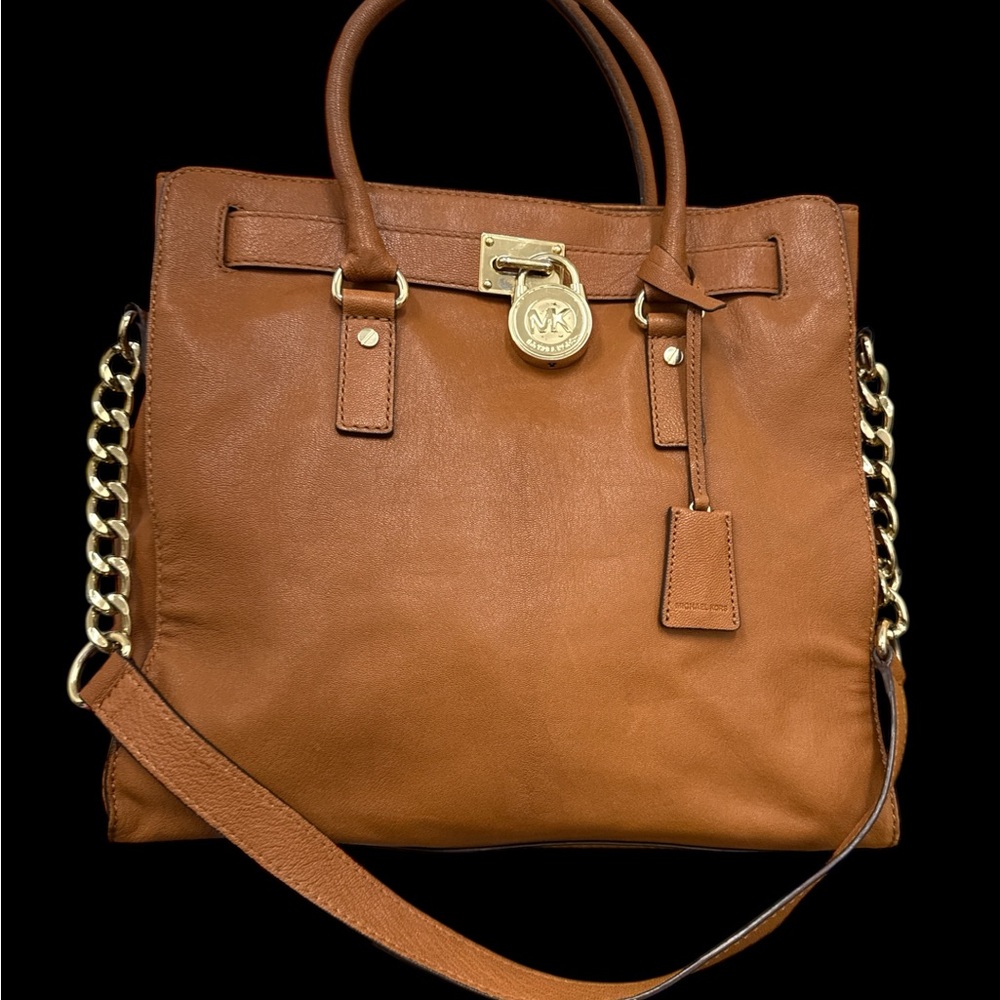 MICHAEL KORS Hamilton Brown Pebbled Leather Large